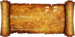 Pop Petra névjegykártya
